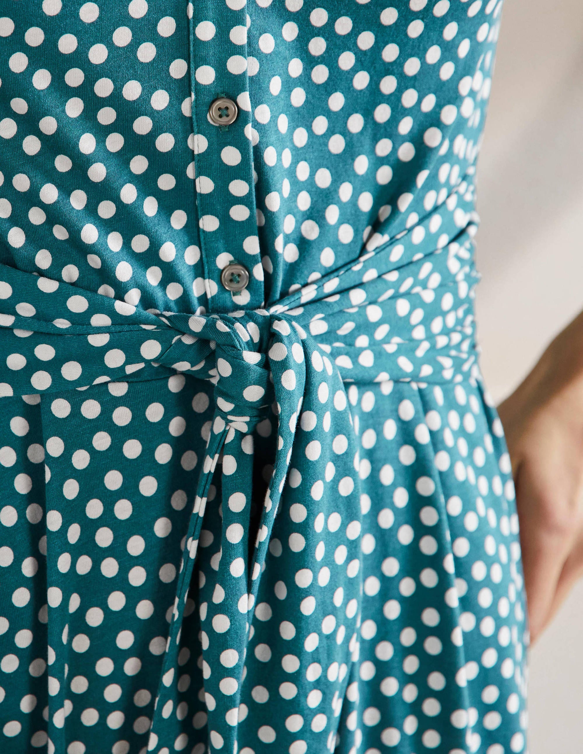  Tie Waist Jersey Shirt Dress-Colonial Blue, Scattered Dot、mySite、ashleygrahame