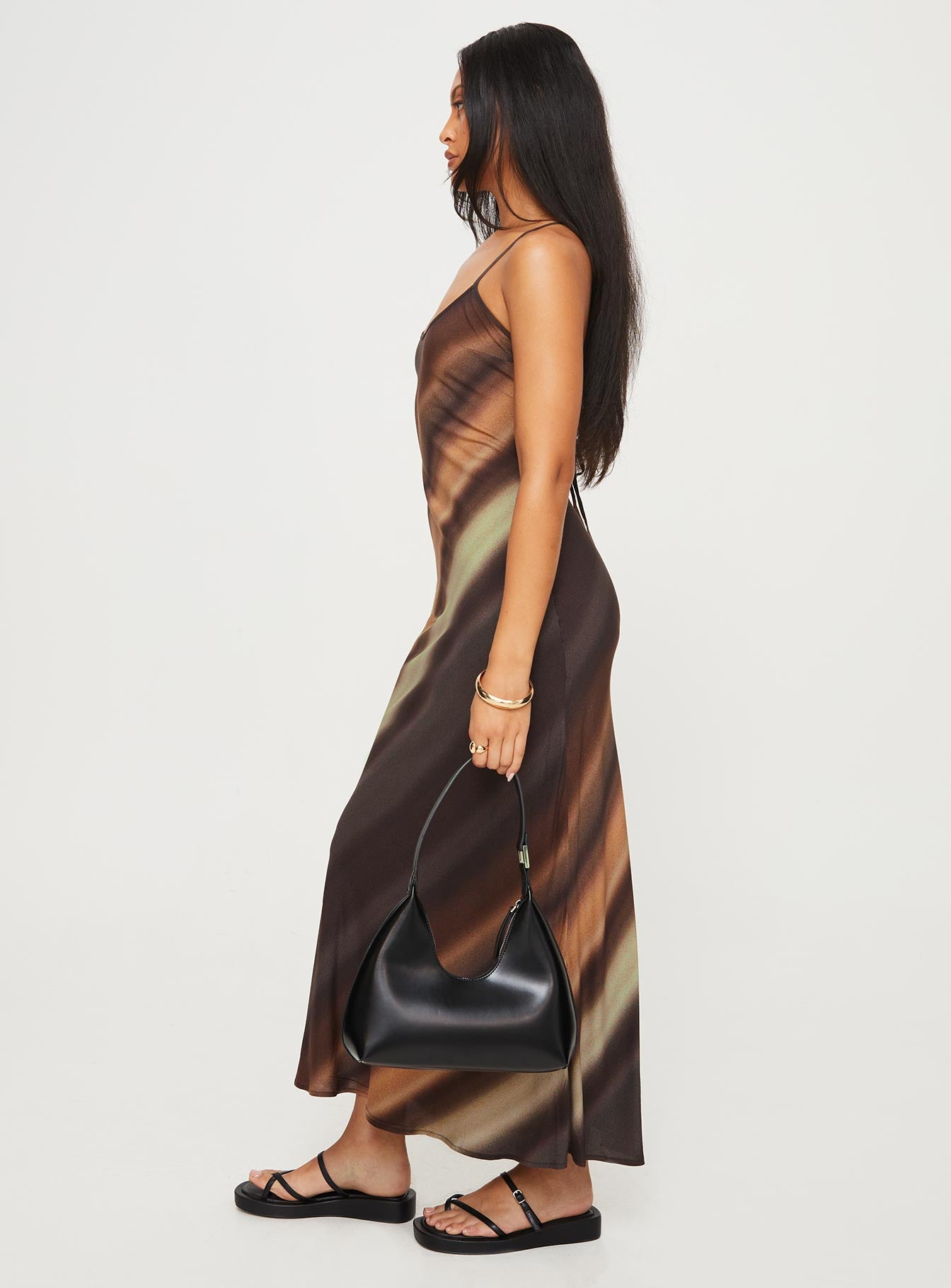 Otillie Maxi Dress Brown Multi Petite、mySite、solidvoid