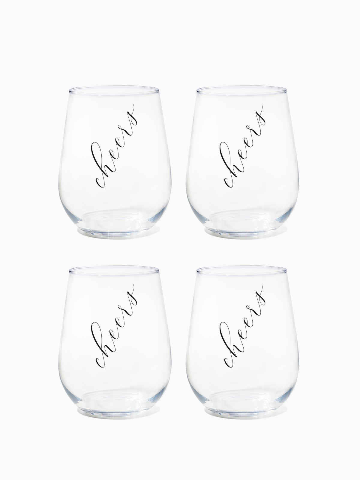 Classic Cheers (Black) - RESERVE 16oz Stemless Wine Tritan Copolyester Glass、mySite、camillekostekn
