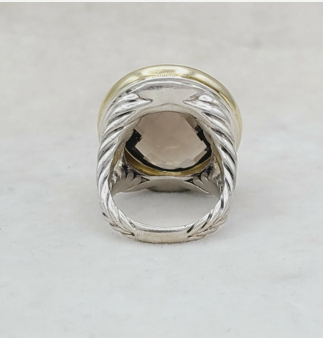 David Yurman Signature Oval Ring 鈥?Smoky Quartz & Gold、mySite、hinf8tx79