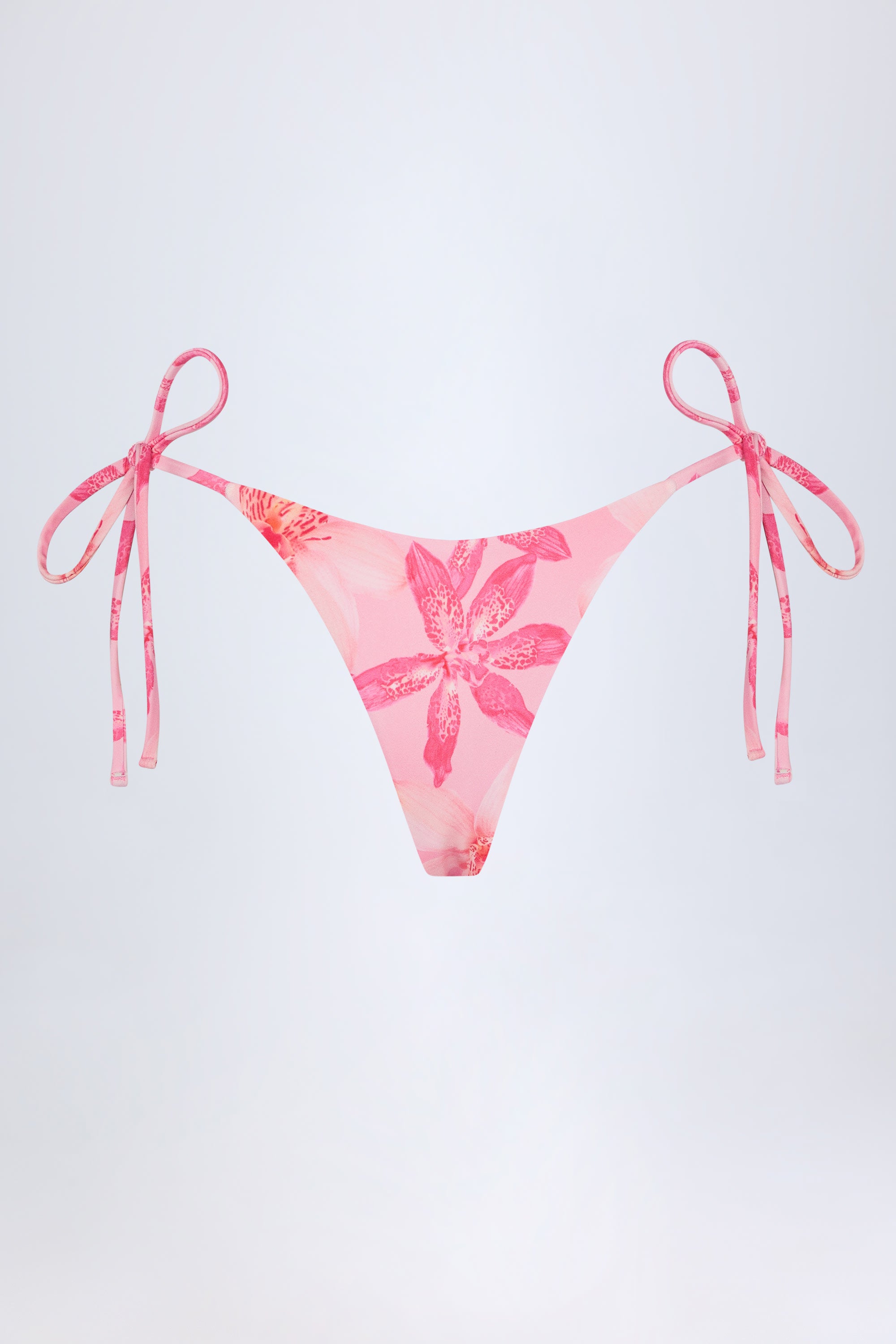  Side-Tie Thong Bikini Bottoms in Pink Orchid Print、mySite、sugarbowlscore