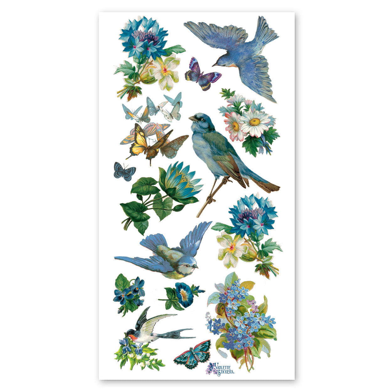  Blue Birds & Flowers Stickers、mySite、ghnorth