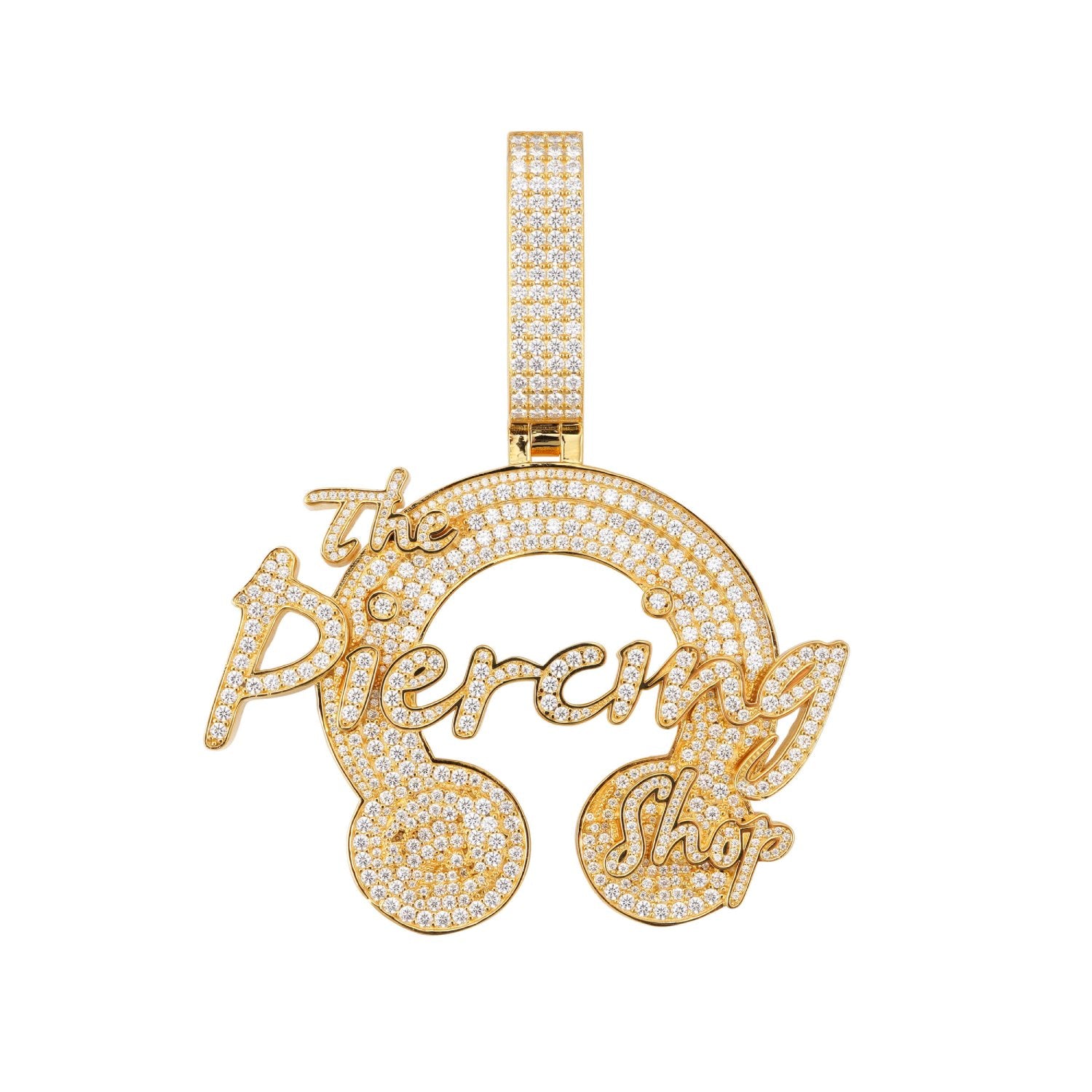 The Piercing Shop Custom Logo Moissanite Pendant 14K Gold、mySite、hinf8tx79