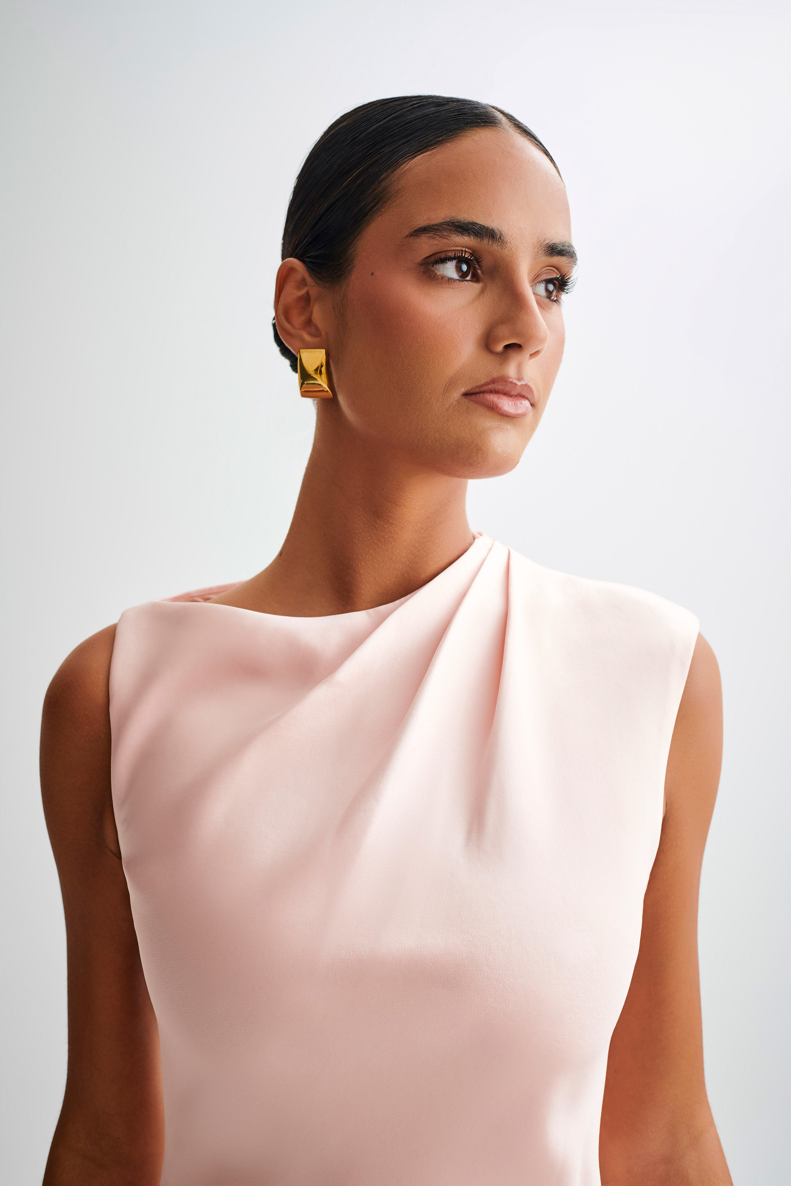 Granger Satin Structured Mini Dress - Pale Pink、mySite、solidvoid