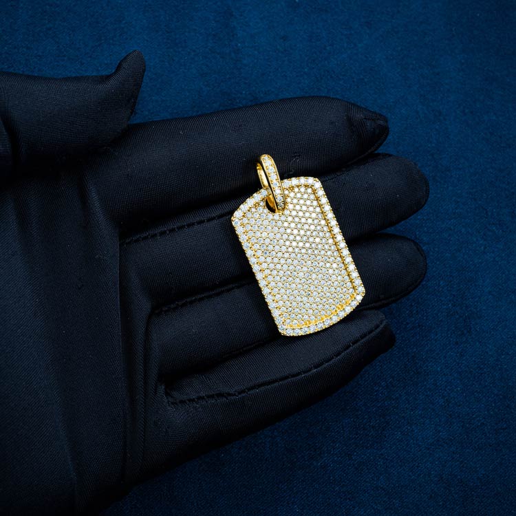 Moissanite Dog Tag Pendant 14K Gold、mySite、hinf8tx79