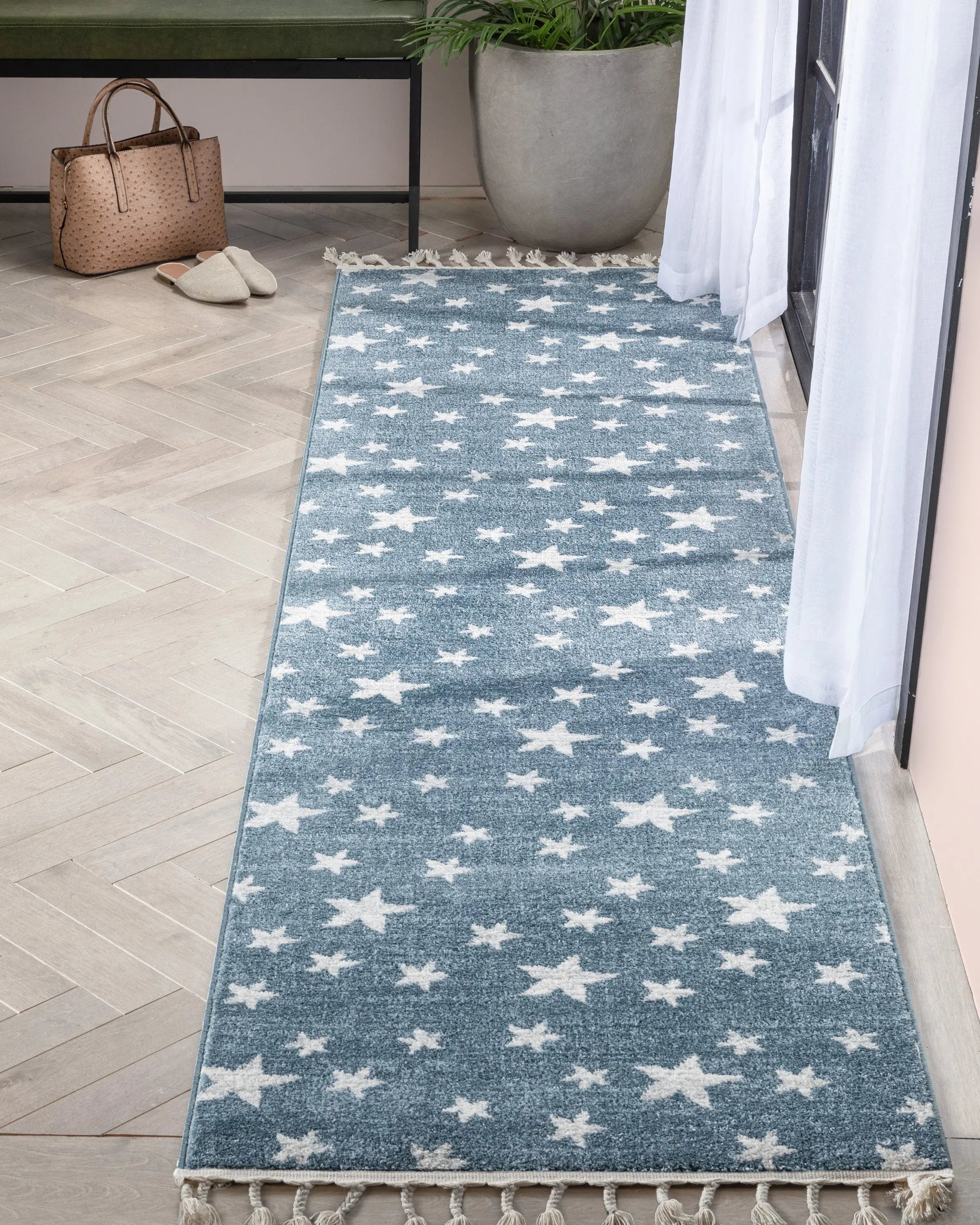 Stars Modern Geometric Blue Kids Rug、mySite、gigharbornorthrealestate