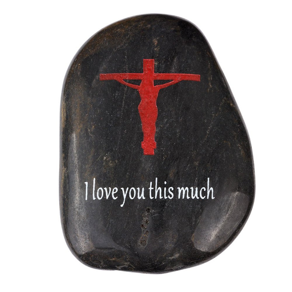  Holy Land Market Engraved Inspirational Stones Collection - I Love You This Much Stone、mySite、elrpsem3k