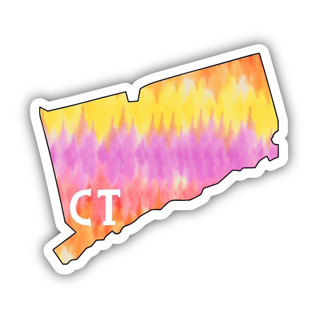  Connecticut Tie Dye Stripes Sticker、mySite、elrpsem3k