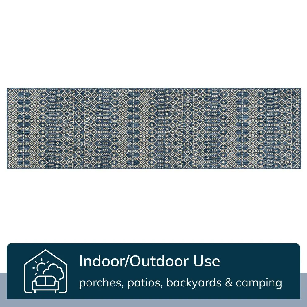 Nord Moroccan Tribal Indoor Outdoor Blue Flatweave Rug、mySite、gigharbornorthrealestate