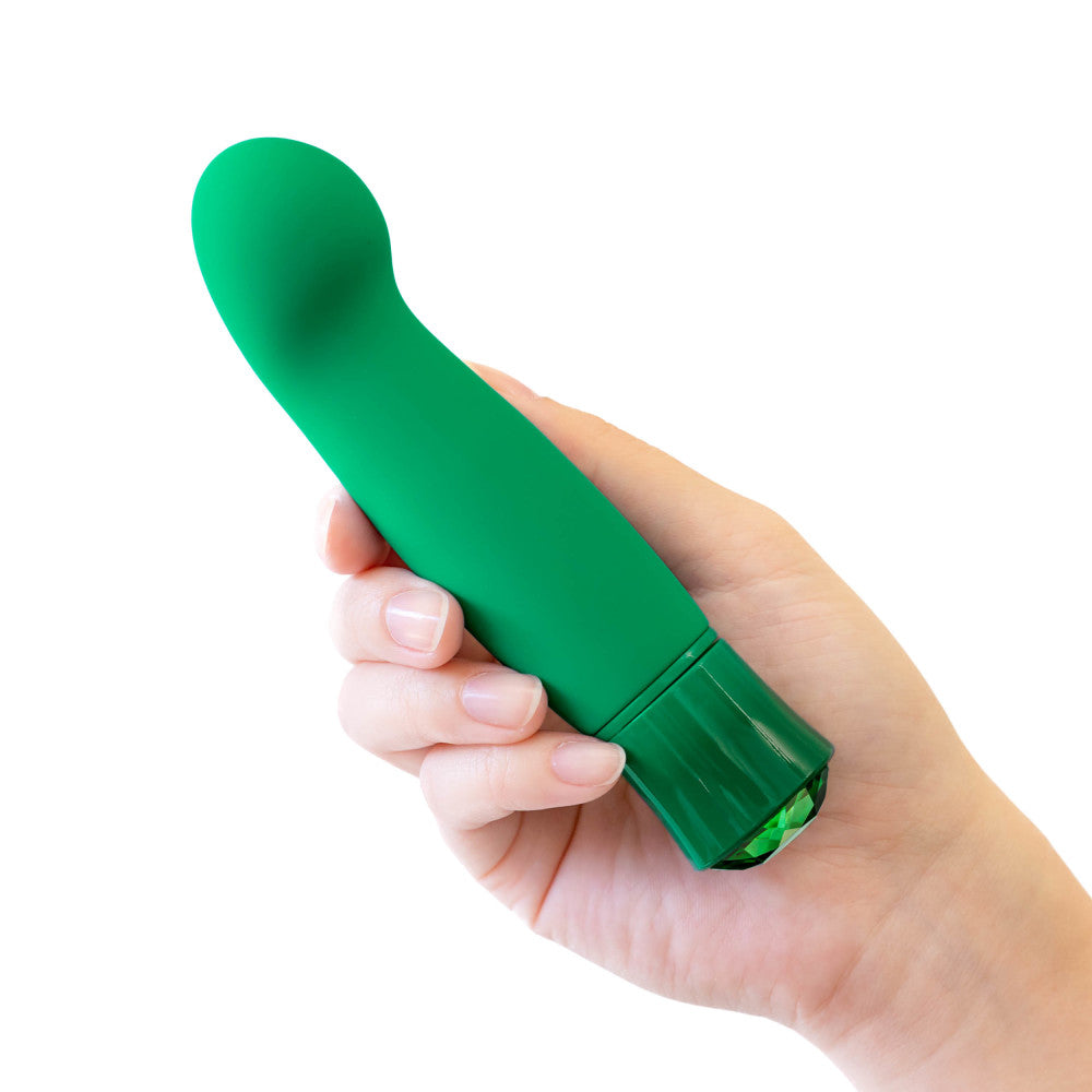 Oh My Gem By Blush® | Enchanting: 5.5 Inch Warming G Spot Stimulation Vibrator in Emerald with Powerful RumboTech™ Technology、mySite、bottomscart