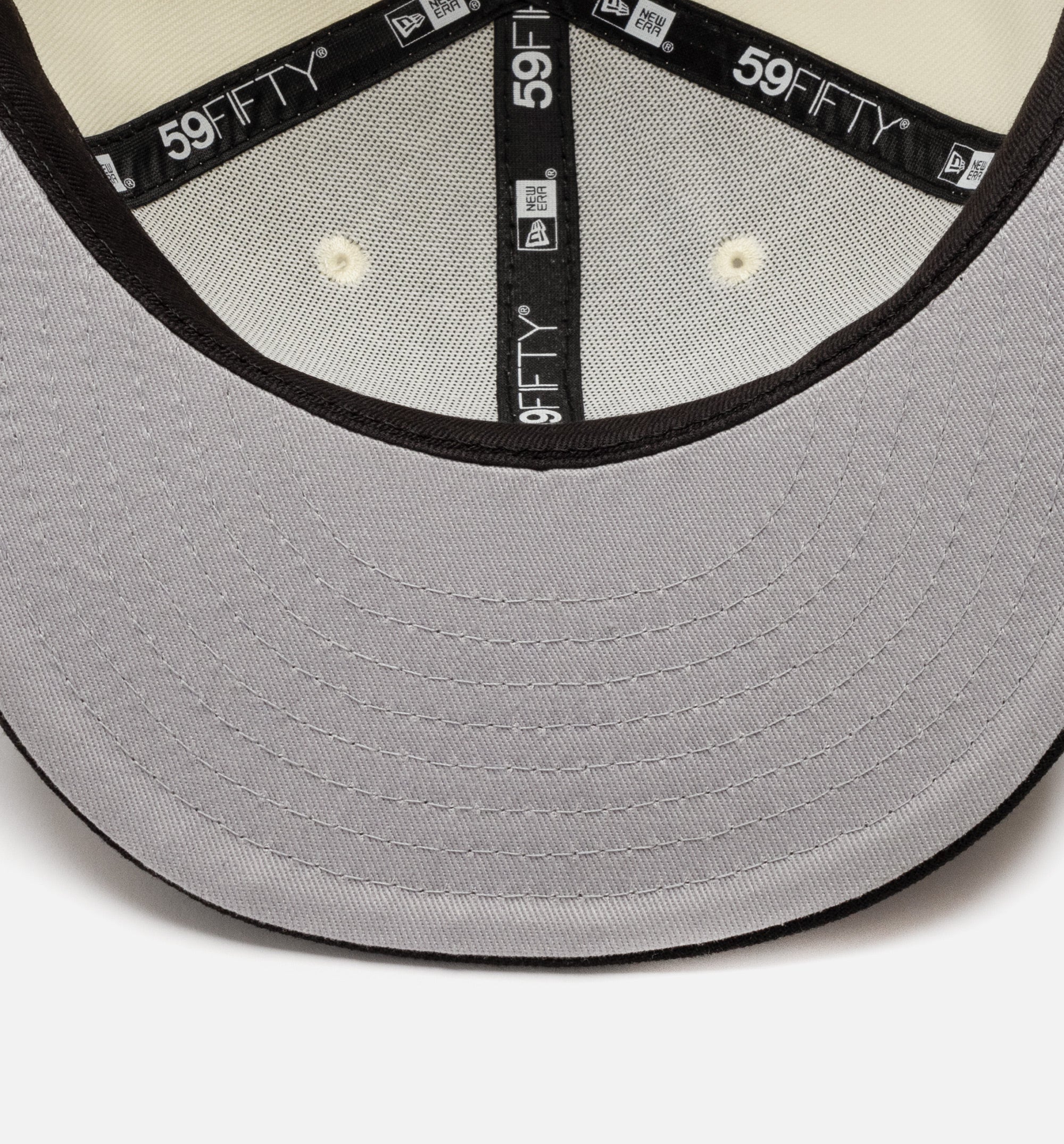 Nice Kicks Monogram 59Fifty Mens Fitted Cap - Off White/Black、mySite、dreamappss