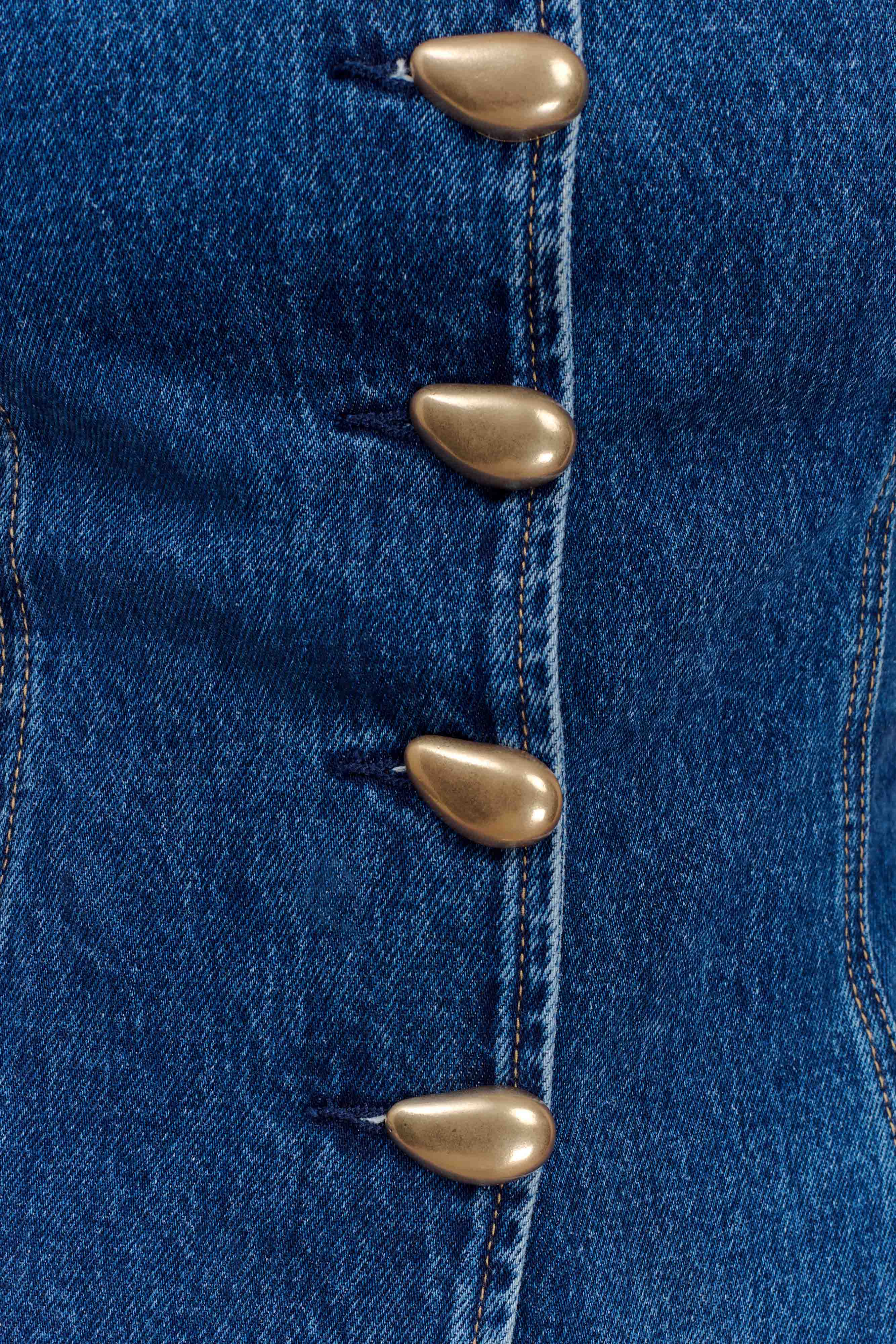 Lennox Strapless Long Line Button Top - Dark Blue、mySite、solidvoid