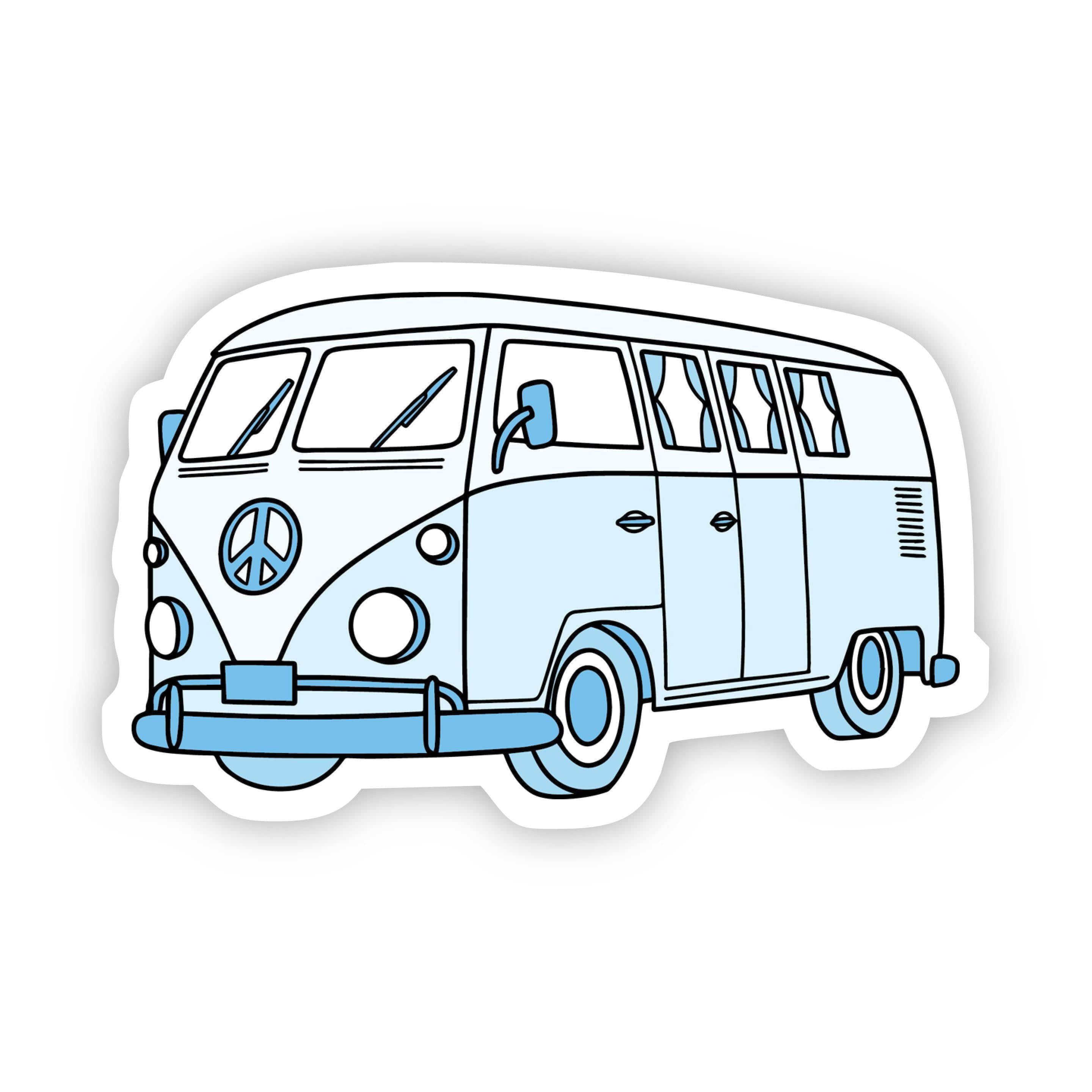  Light Blue Hippie Van Aesthetic Sticker、mySite、elrpsem3k