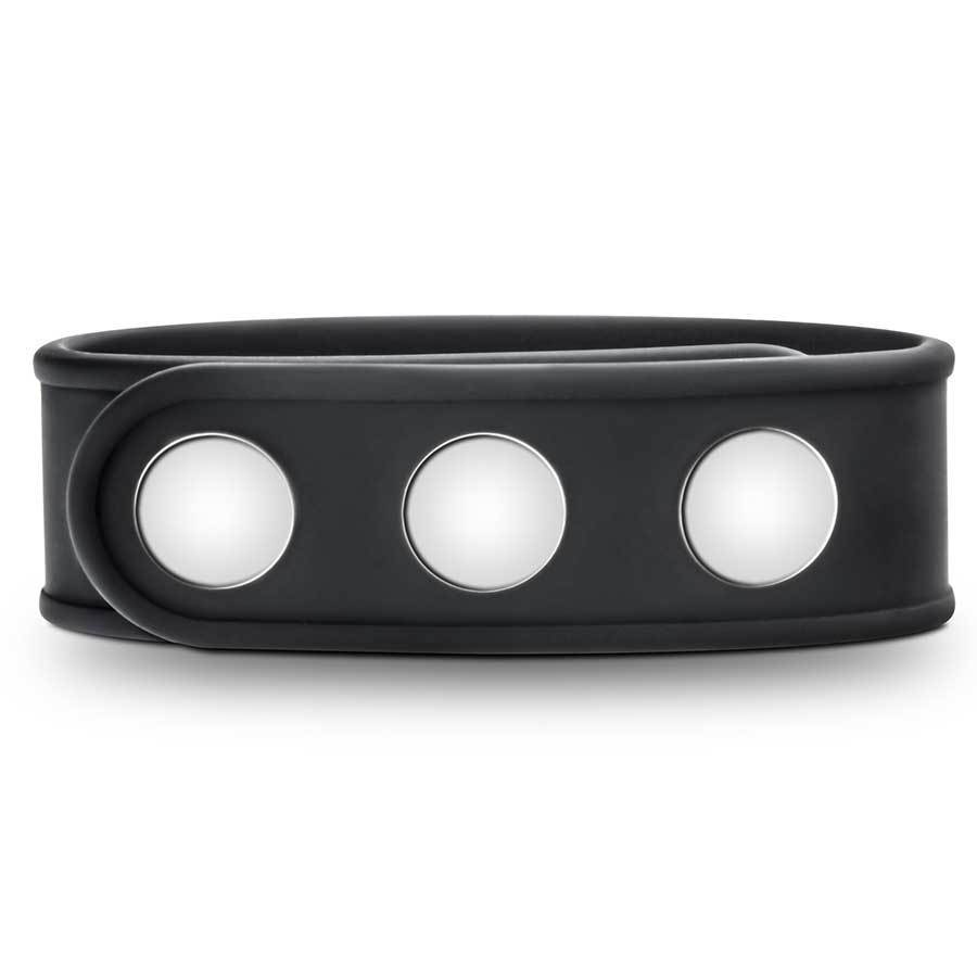 Performance 3 Snap Adjustable Black Silicone Cock Ring for Men、mySite、bottomscart