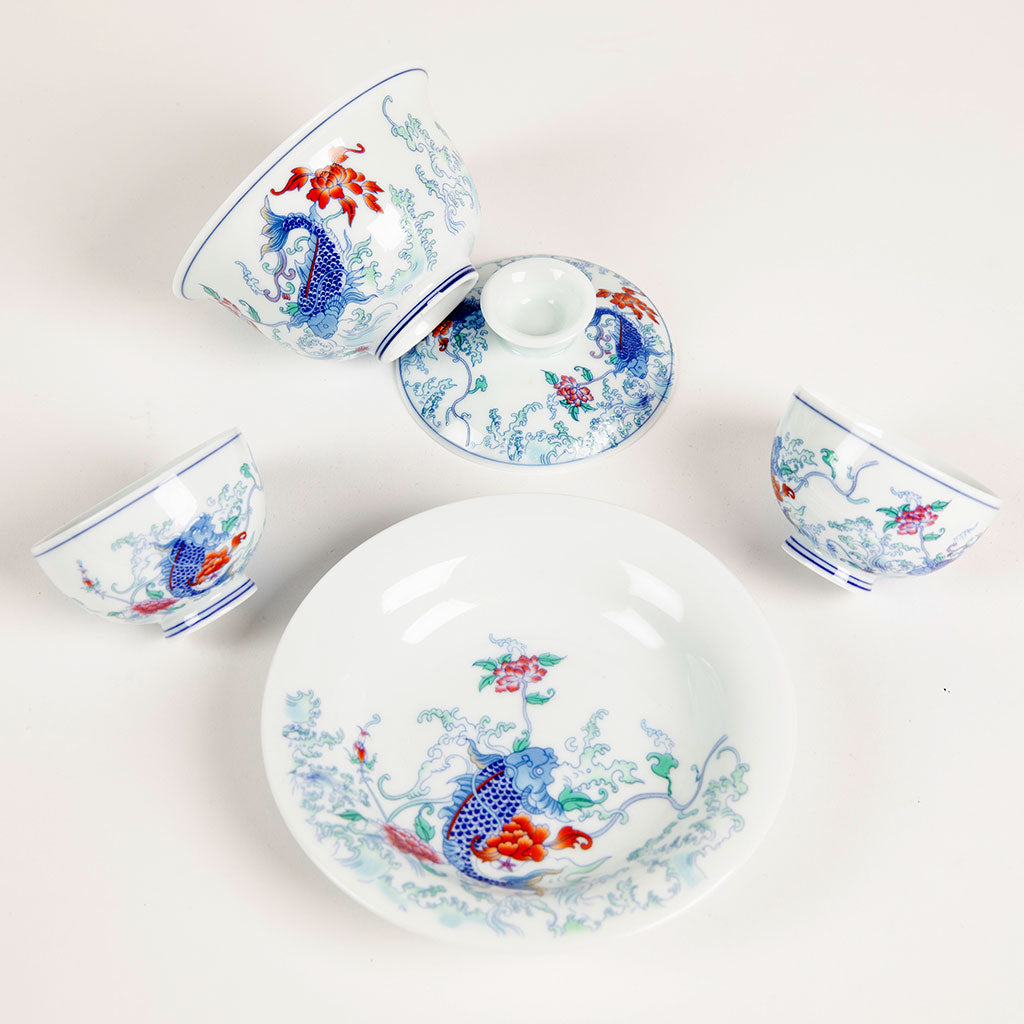 Fish Motif Gaiwan and Tea Cup Set、mySite、topwebapps