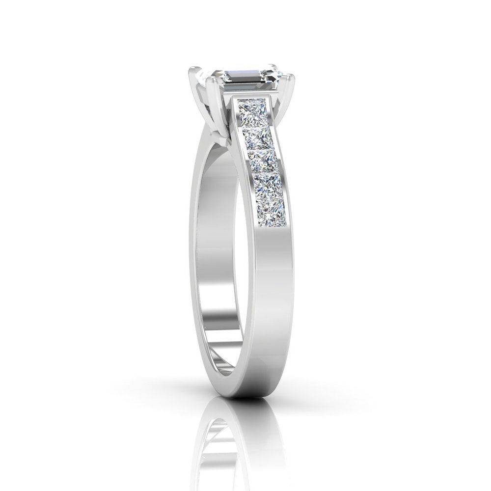 Invisible Set Asscher Cut Moissanite Engagement Ring、mySite、hinf8tx79