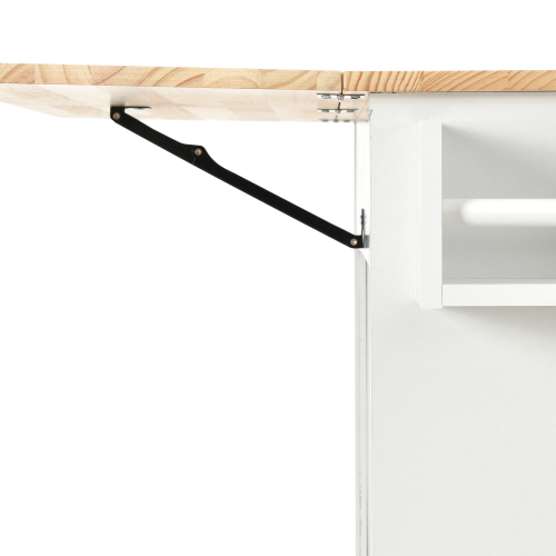 Rolling Mobile Kitchen Island with Solid Wood Top and Locking Wheels,52.7 Inch Width,Storage Cabinet and Drop Leaf Breakfast Bar,Spice Rack, Towel Rack & Drawer (Black)、、casual