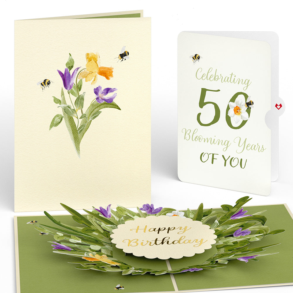Bloom 50th Birthday Pop-Up Card and Sentiment Set、mySite、solidvoid