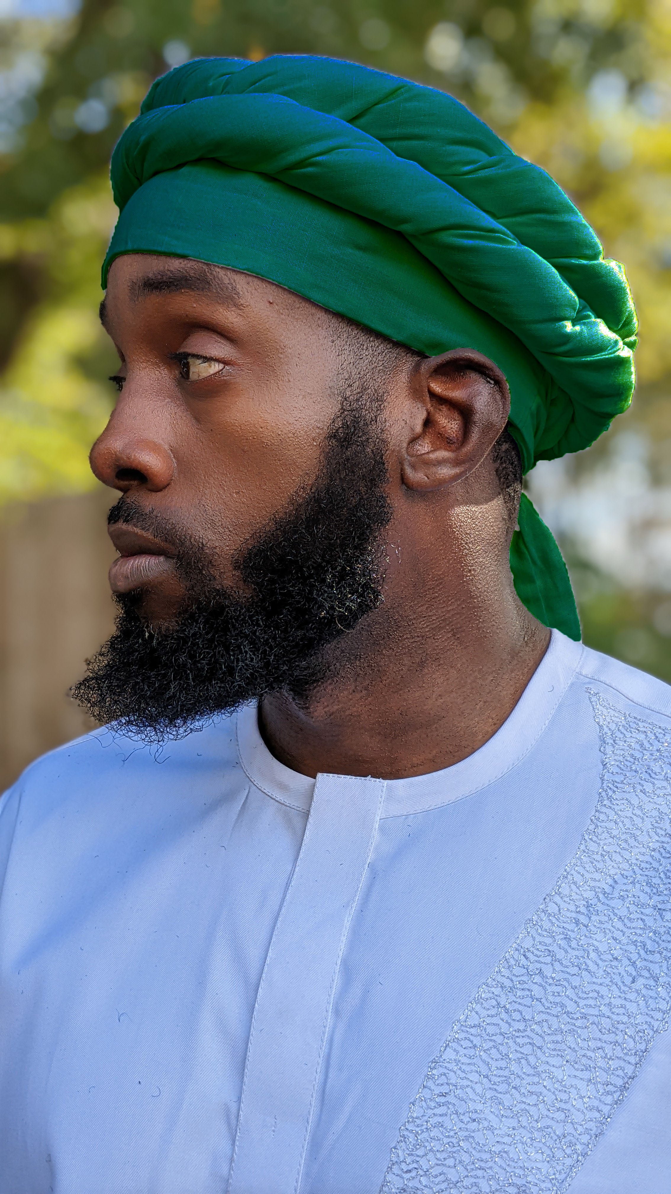 Dupsie's Danmaradi Pre-Wrapped Green Cotton Turban for Men DPHALMT4、mySite、solidvoid