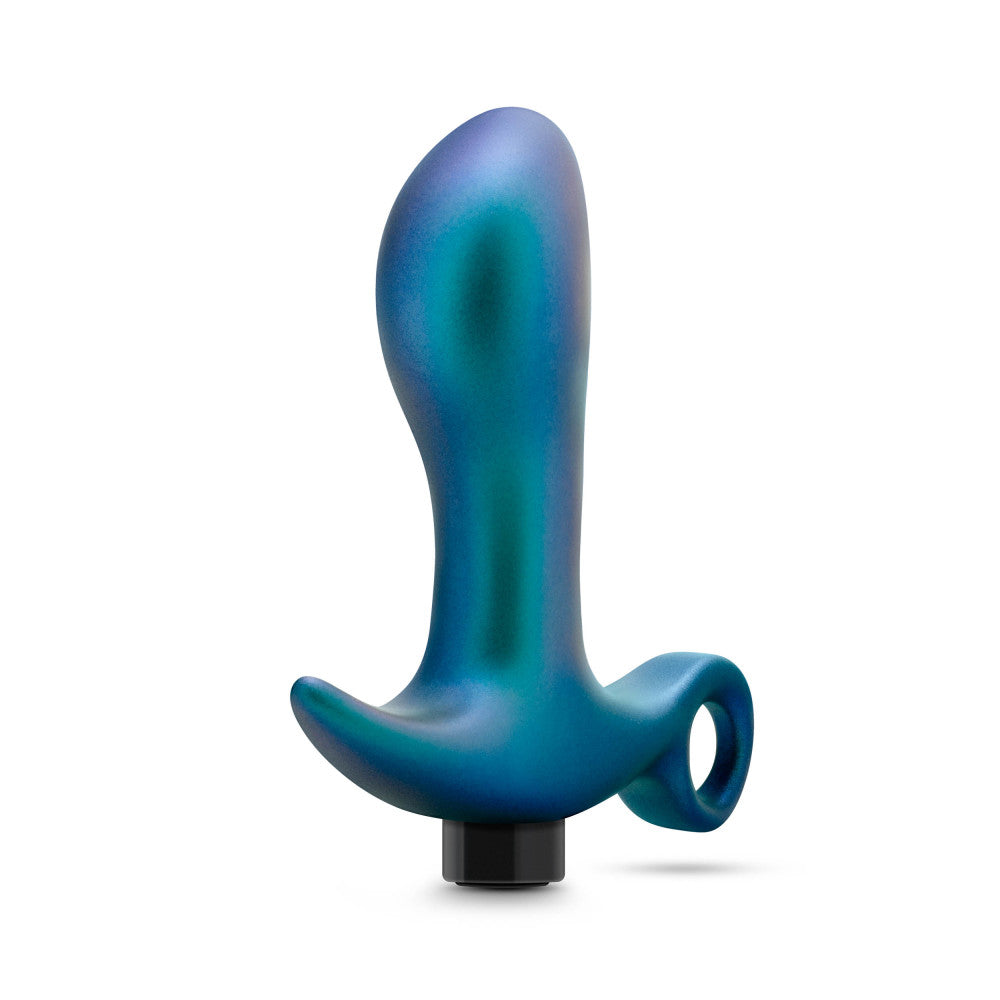 Anal Adventures Matrix By Blush® | Teleportation Plug: Curved For Prostate Massaging With Finger Loop in Lunar Blue | With Stayput™ Technology & AnchorTech™ Base、mySite、bottomscart