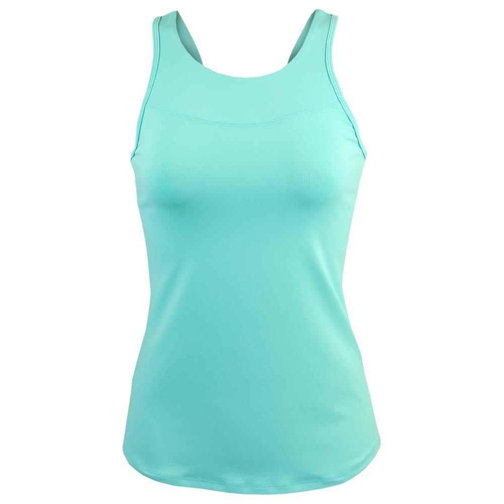 Lija Women's New Rules Shane Tank - Aqua、mySite、neckold