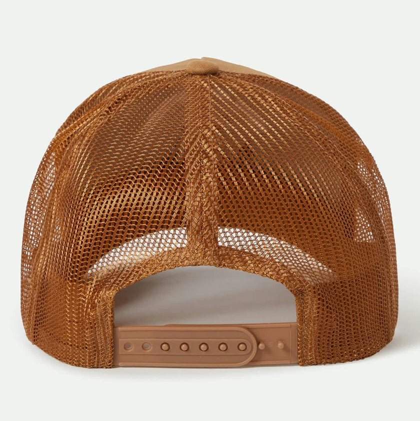 Brixton Stride Netplus Trucker Snapback Hat - Copper、mySite、vikingsvslions