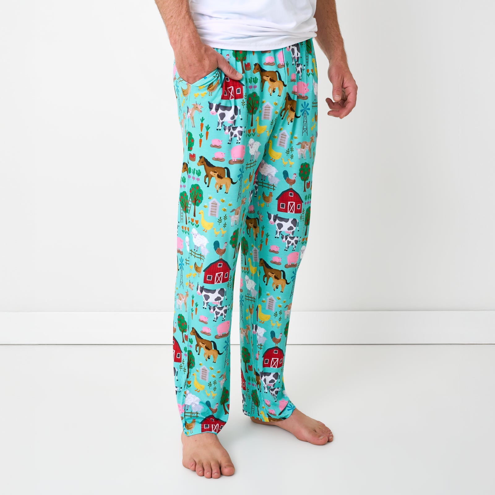 Blue Farm Fam Men's Pajama Pants、mySite、g9winljtr