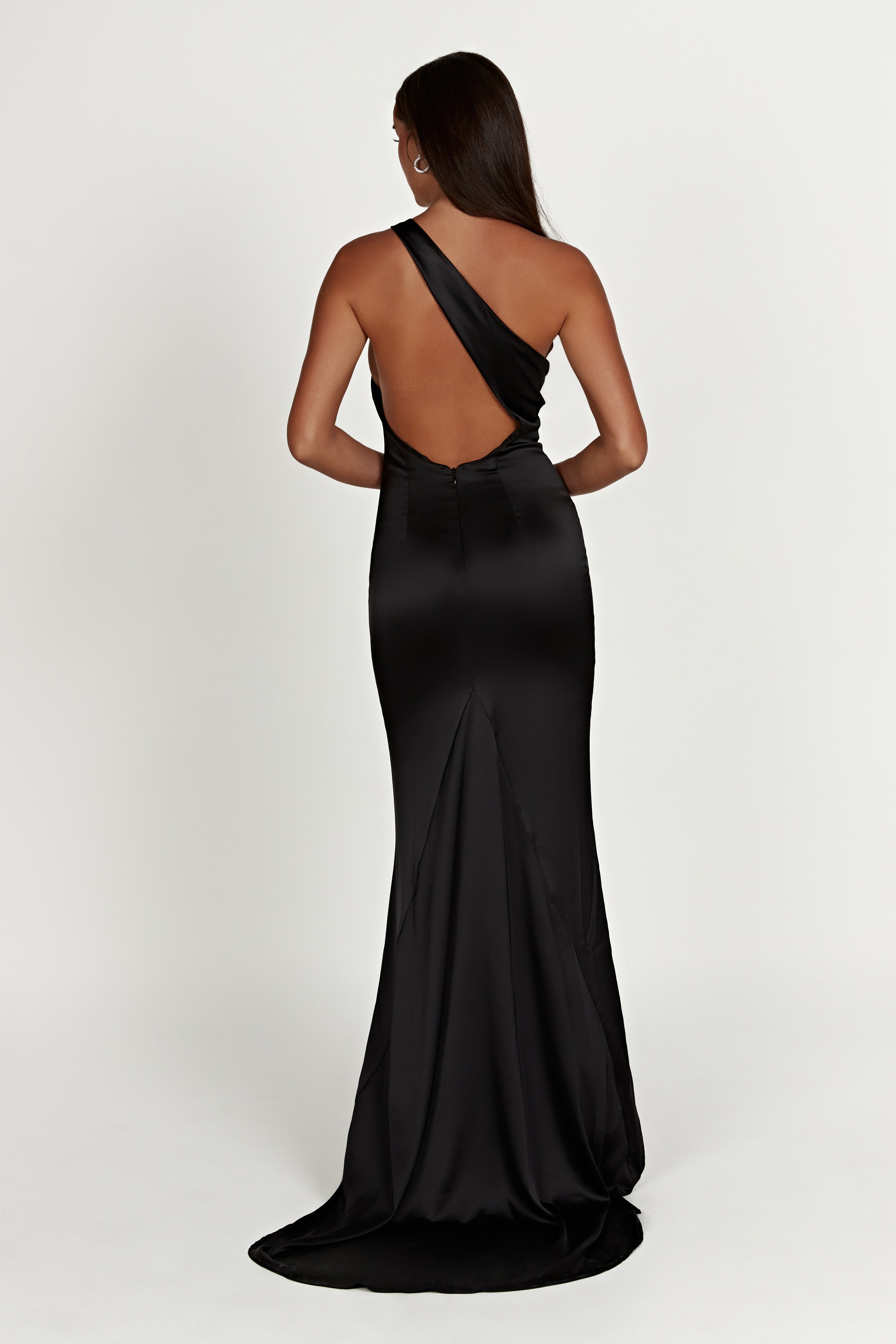 Harper One Shoulder Gown - Black、mySite、solidvoid