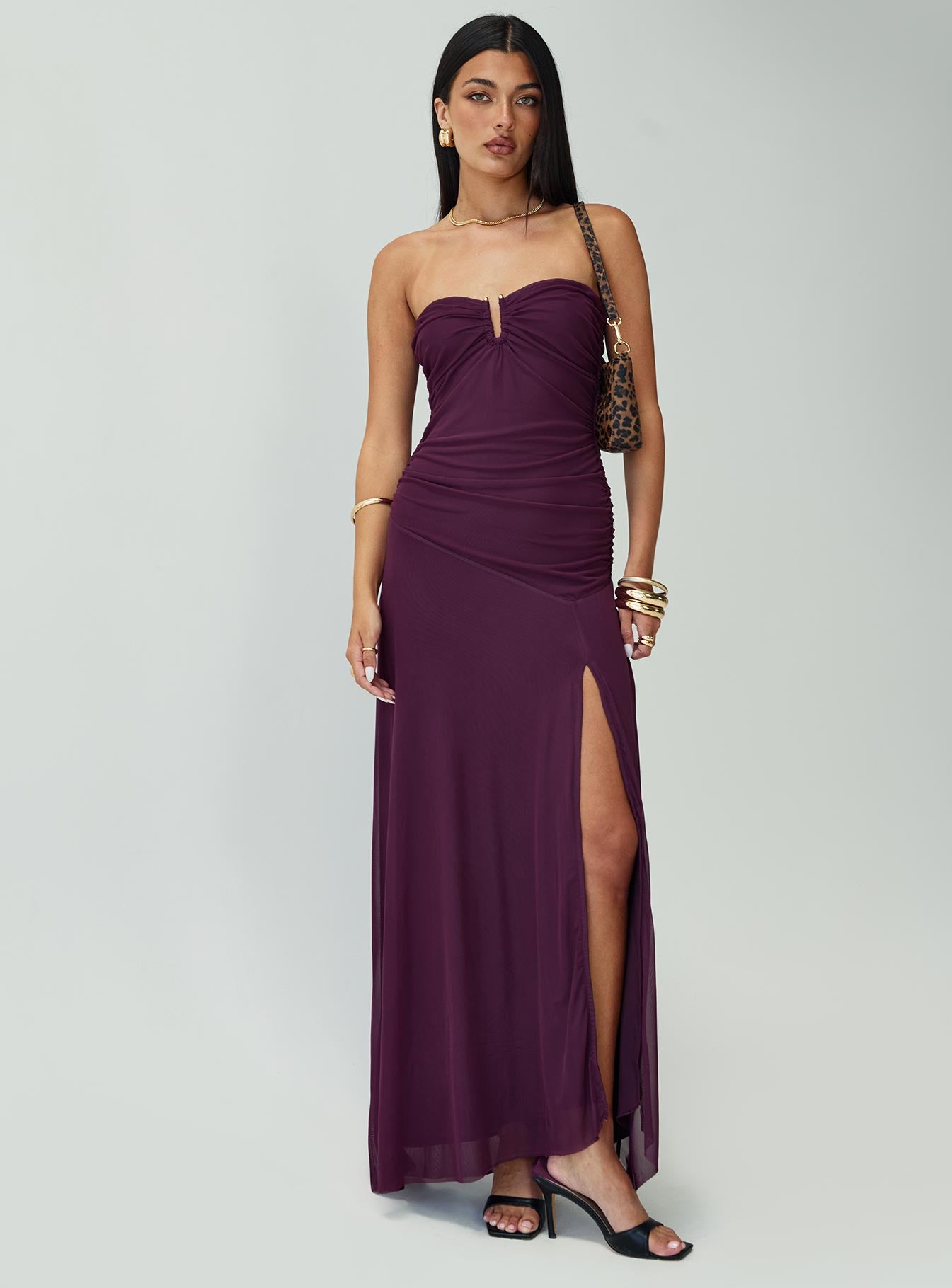 Barbarella Strapless Maxi Dress Purple、mySite、solidvoid
