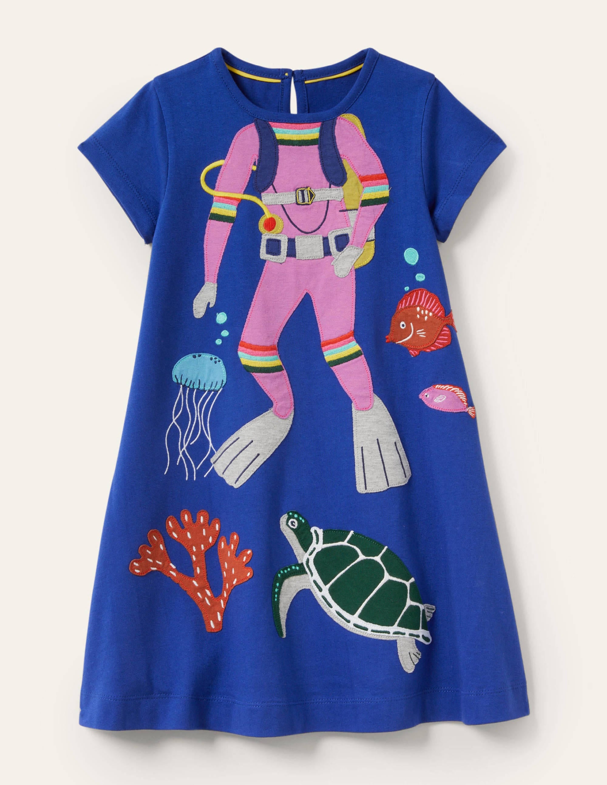  Fun Big Appliqué Dress-Blue Wave Diver、mySite、ashleygrahame