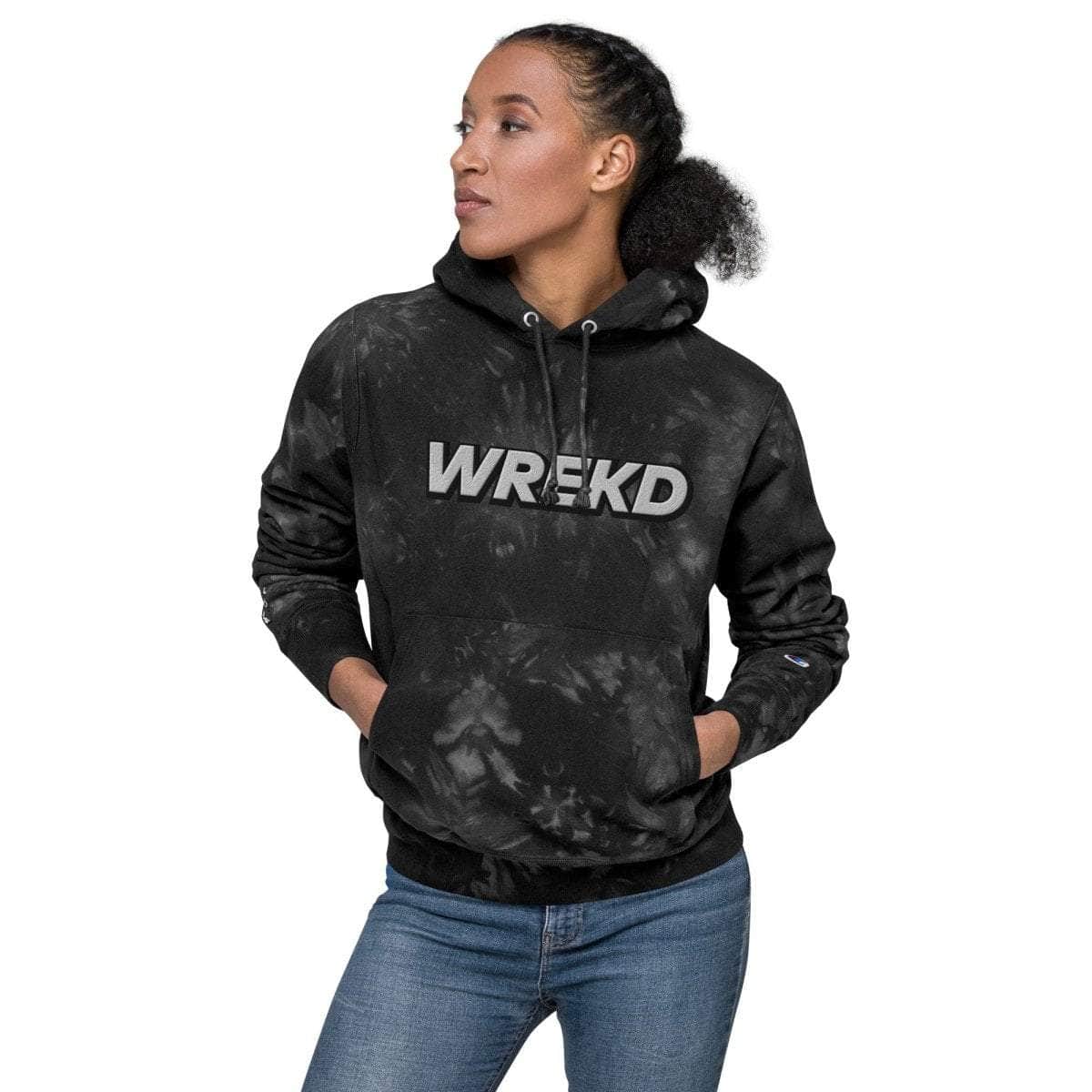  WREKD x VROOM Unisex Champion Tie-dye Hoodie、mySite、merchandisen