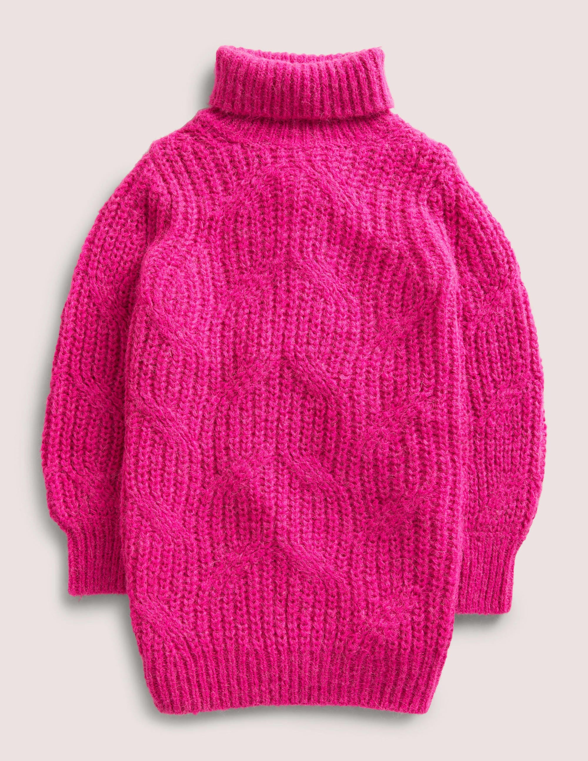  Chunky Cable Roll Neck Dress-Shocking Pink、mySite、ashleygrahame