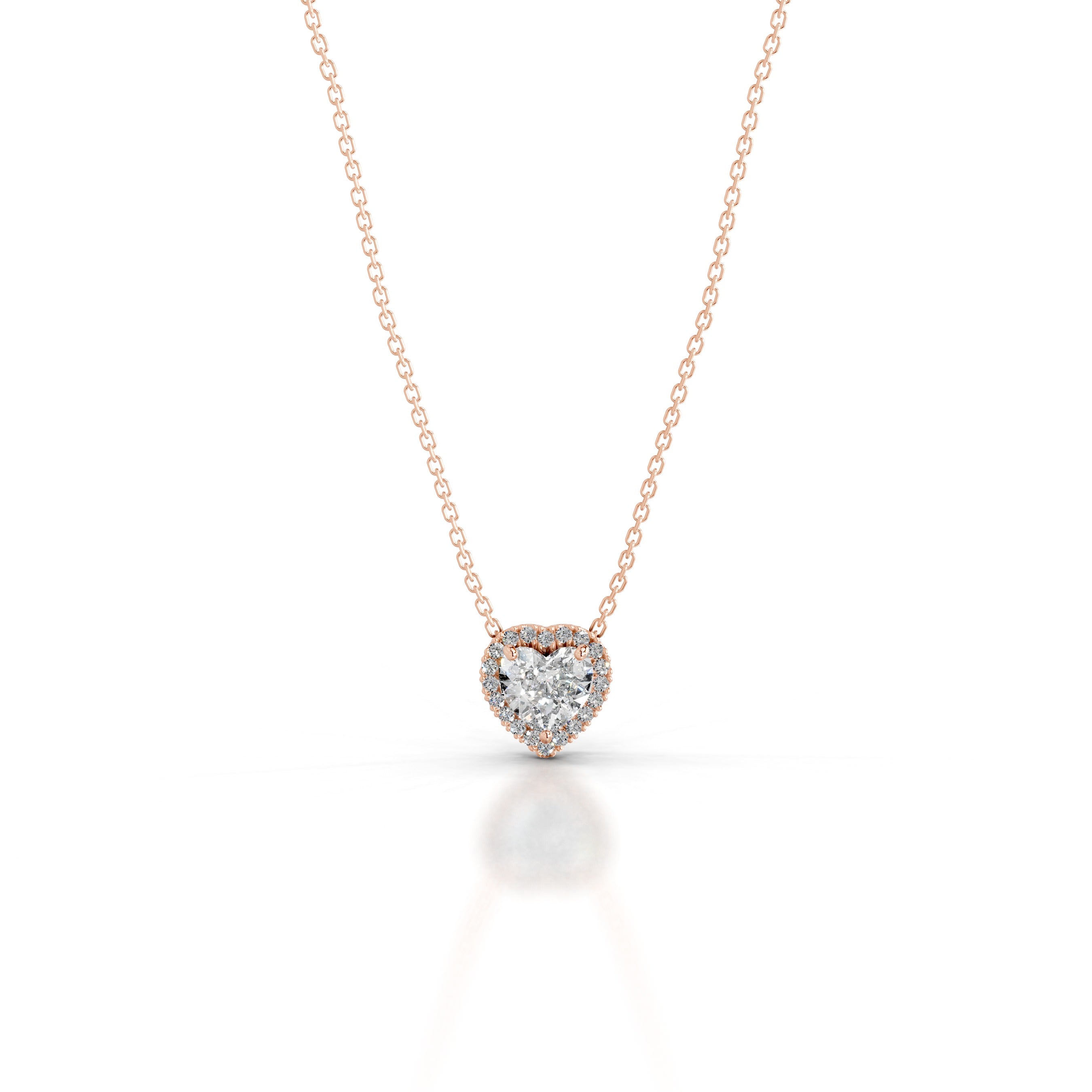 Manon Lab Grown Diamond Halo Pendant - 14K Rose Gold、mySite、hinf8tx79