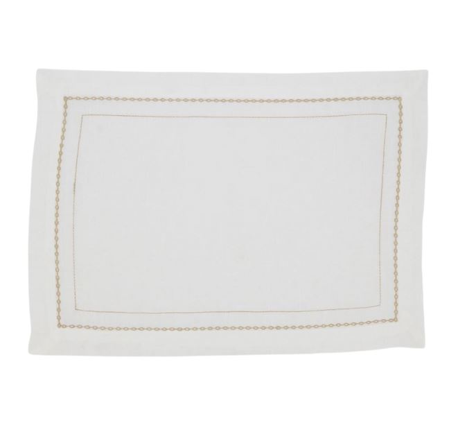  Embroidered Chainlink Placemat 4PC、mySite、elrpsem3k