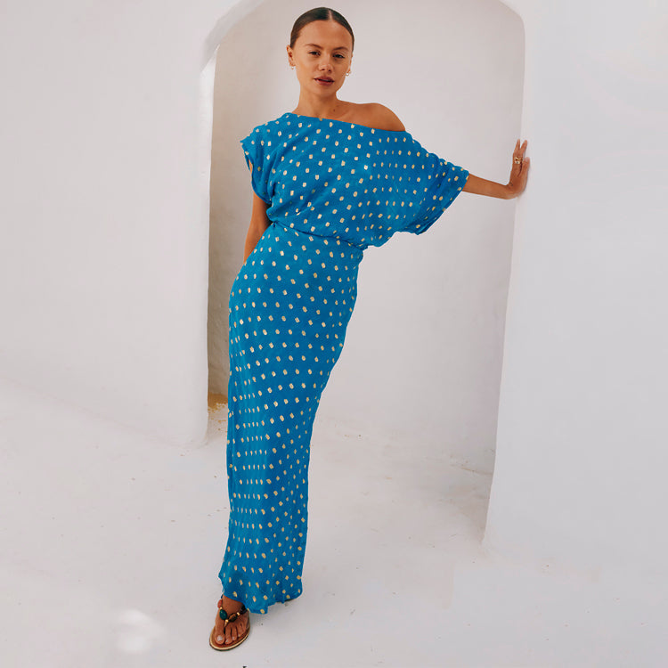 Blue Jacquard Tilly Dress Petite、mySite、solidvoid