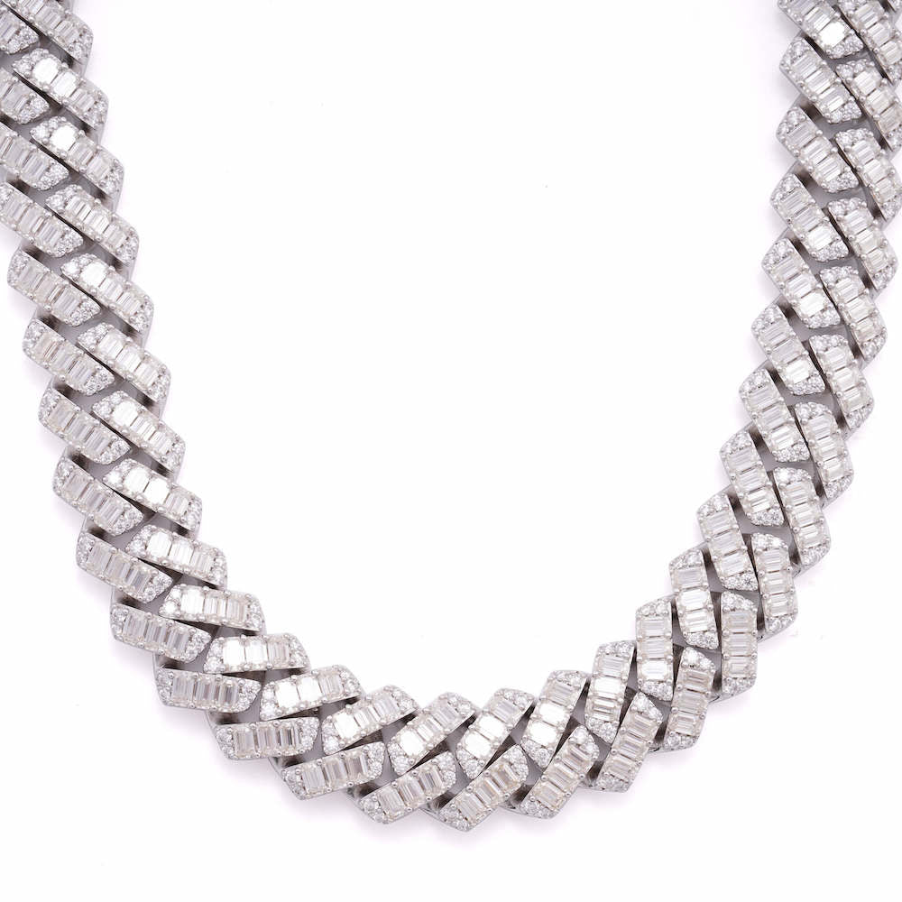 CUSTOM CLASP 20MM Emerald Cut Moissanite Cuban Link Chain 14k Gold、mySite、hinf8tx79