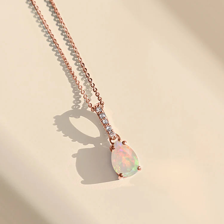 Opal Lab Diamond Necklace Sway - October Birthstone、mySite、hinf8tx79