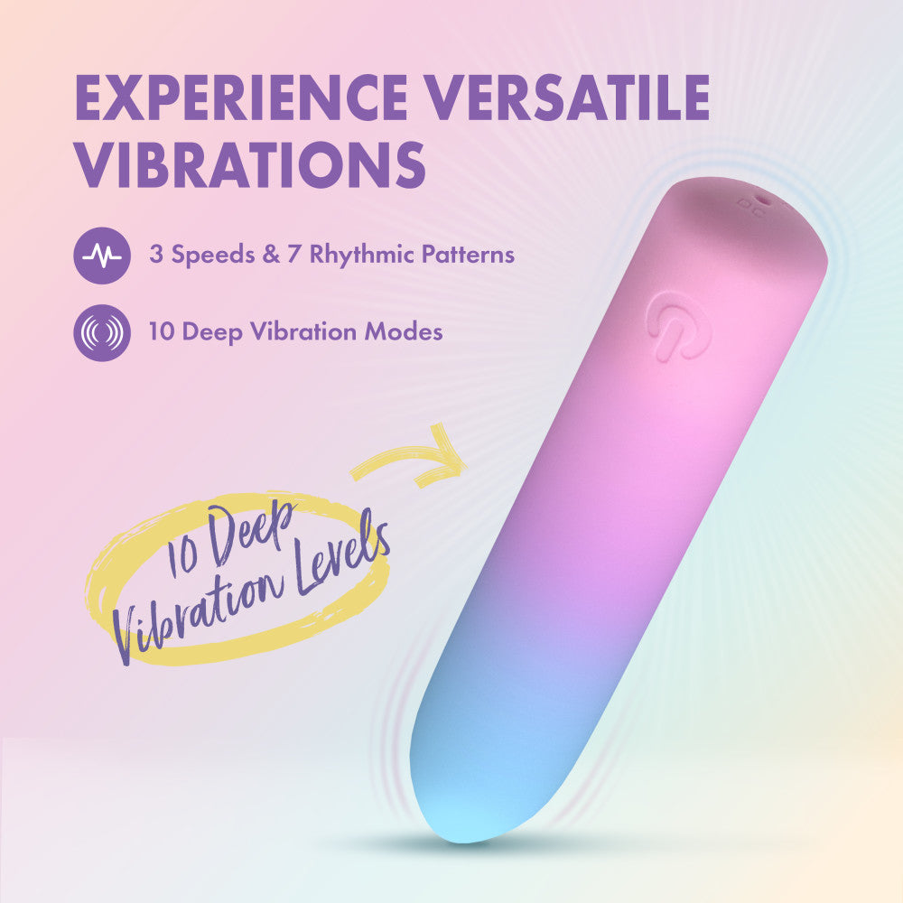 Play With Me by Blush ®| Berry Burst 4 Inch Silicone Bullet Vibrator – USB Rechargeable Clitoral Nipple Massager – In Multicolor、mySite、bottomscart