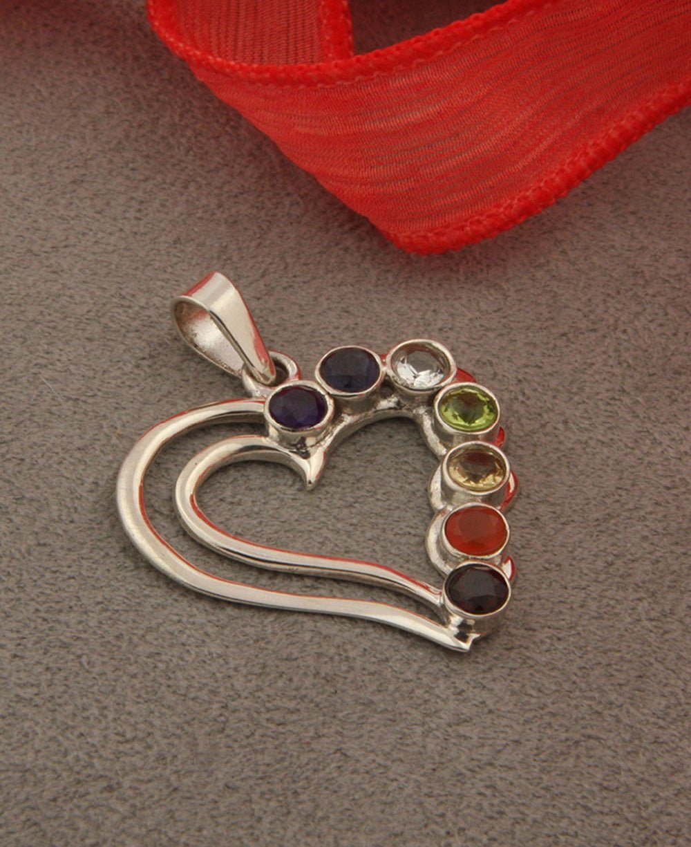 Sterling Silver Chakra Heart Pendant、mySite、topwebapps