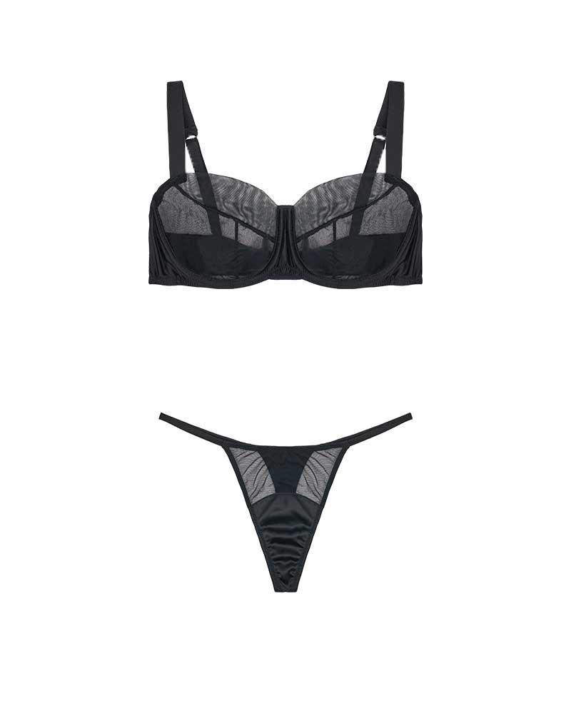  Fleur du Jour Black Balcony Bra & Thong、mySite、justintrudeaud