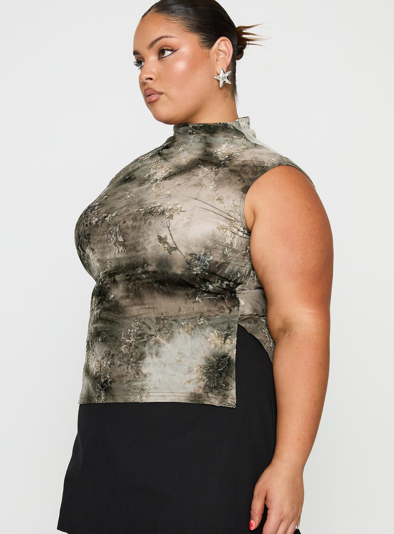 Nights All Alone High Neck Top Multi Curve、mySite、solidvoid