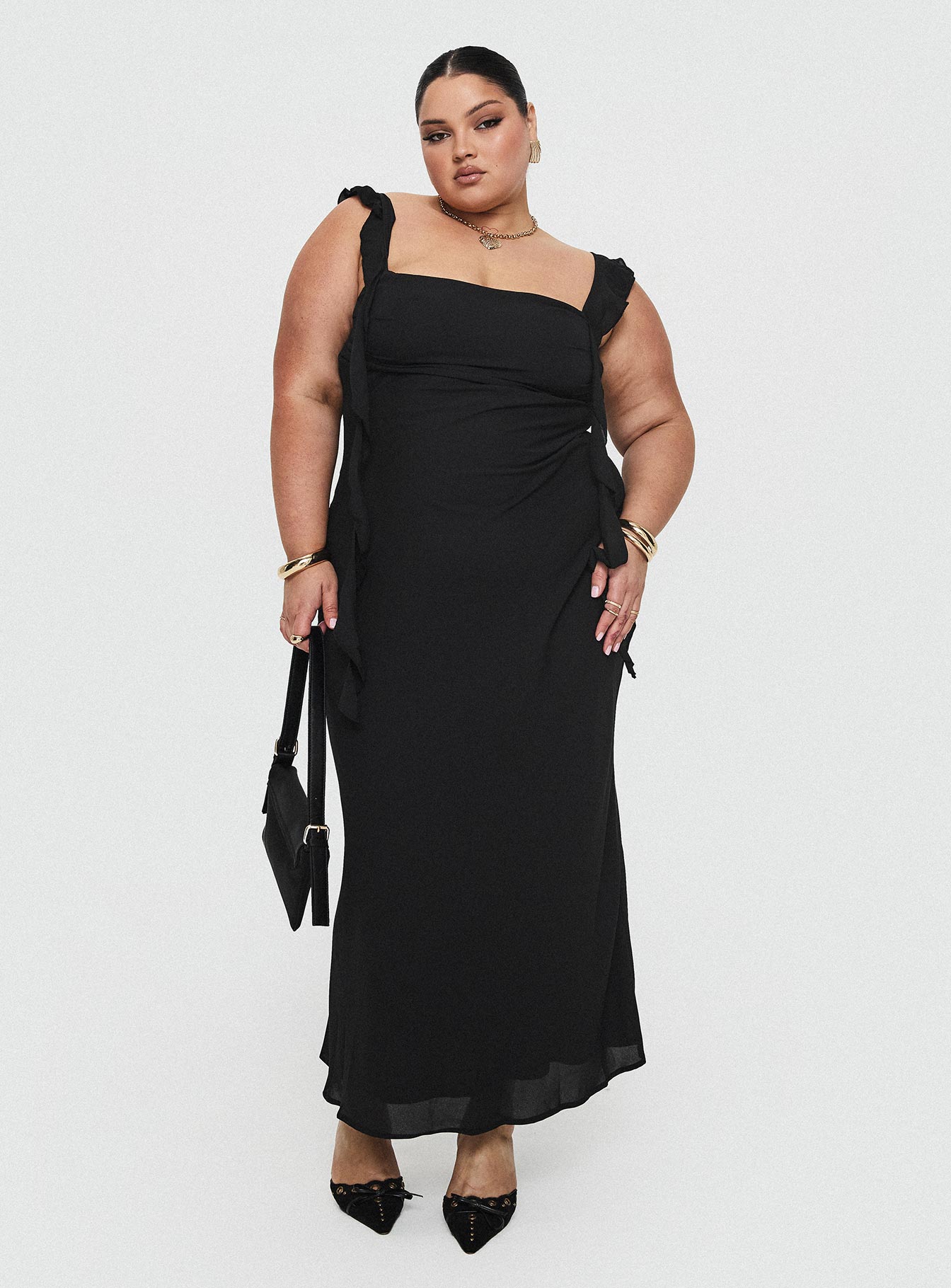 Lanai Maxi Dress Black Curve、mySite、solidvoid
