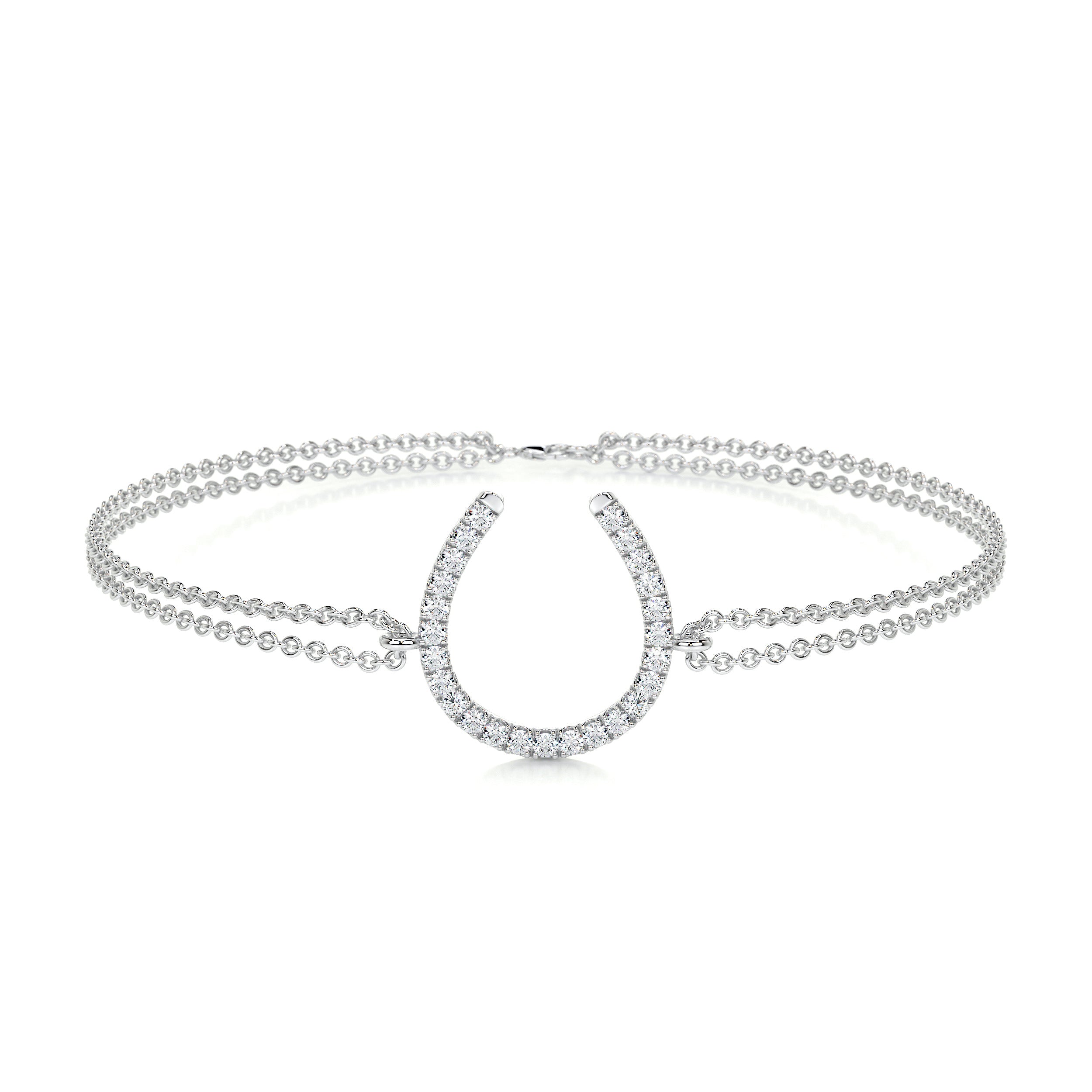 Horseshoe Diamonds Bracelet (0.20 Carat) -18K White Gold、mySite、hinf8tx79