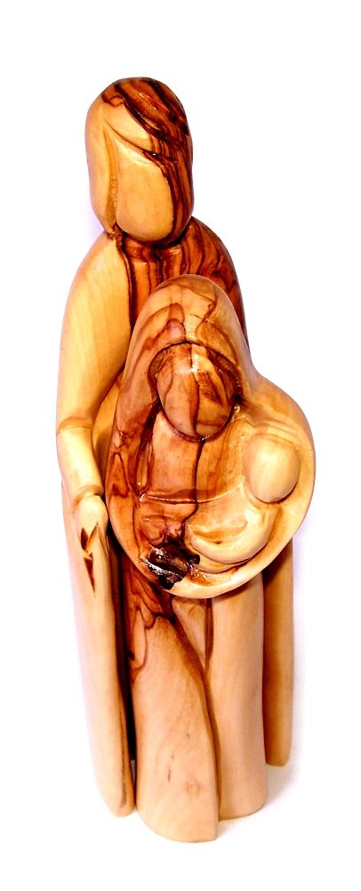  Holy Land Market Olive Wood Holy Family - 2 Pieces Statue (8.1 Inches)、mySite、elrpsem3k