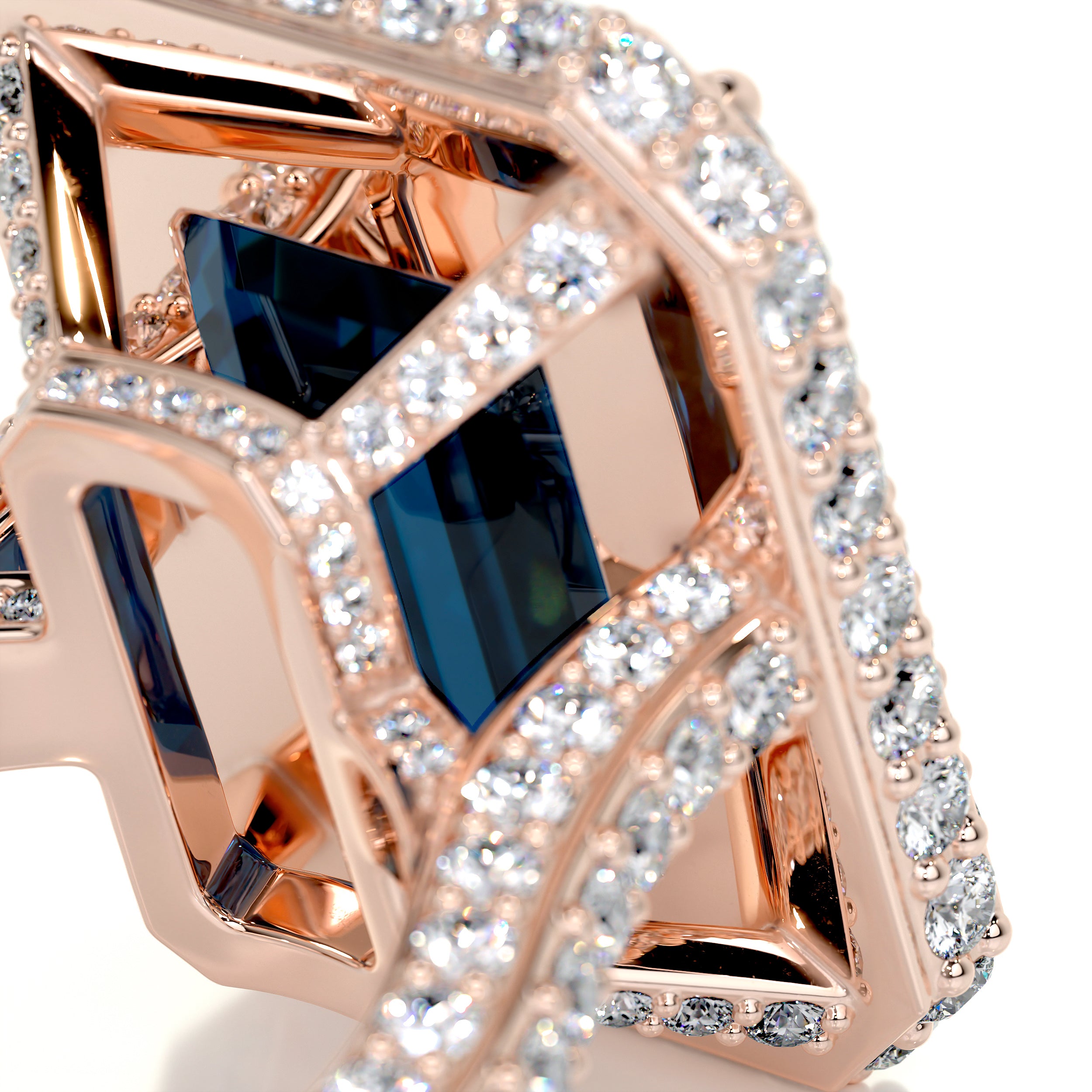 Mackenzie Gemstone & Diamonds Ring (12 Carat) -14K Rose Gold、mySite、hinf8tx79