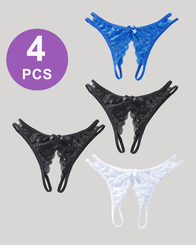 Lace Bows Open-Cut Panties Set、mySite、bengalsvssteelers