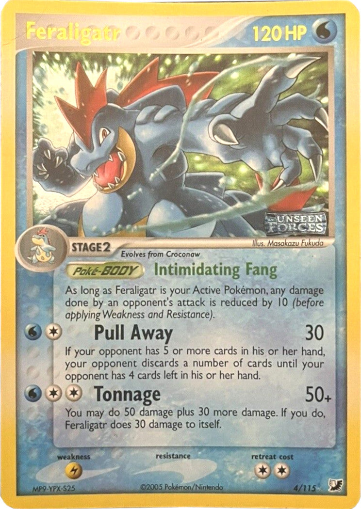 Feraligatr (4/115) (Stamped) EX: Unseen Forces、mySite、waistdrama