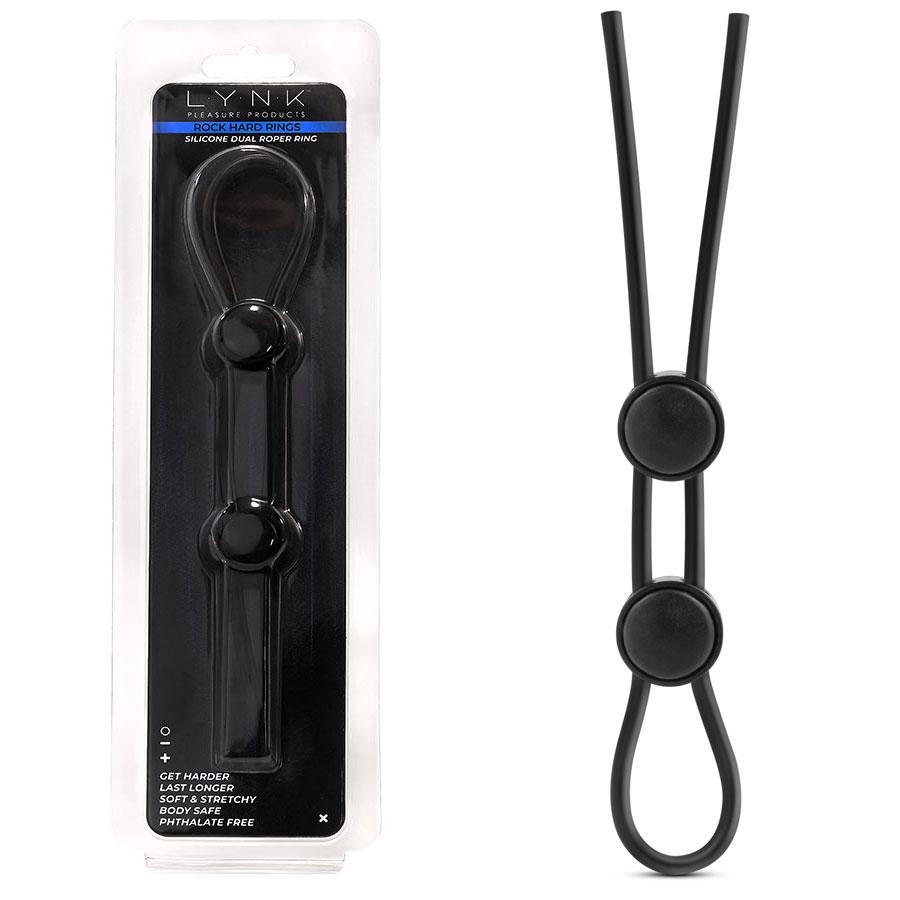 Silicone Dual Roper Lasso Style Adjustable Double Cock Ring by Lynk Pleasure、mySite、bottomscart