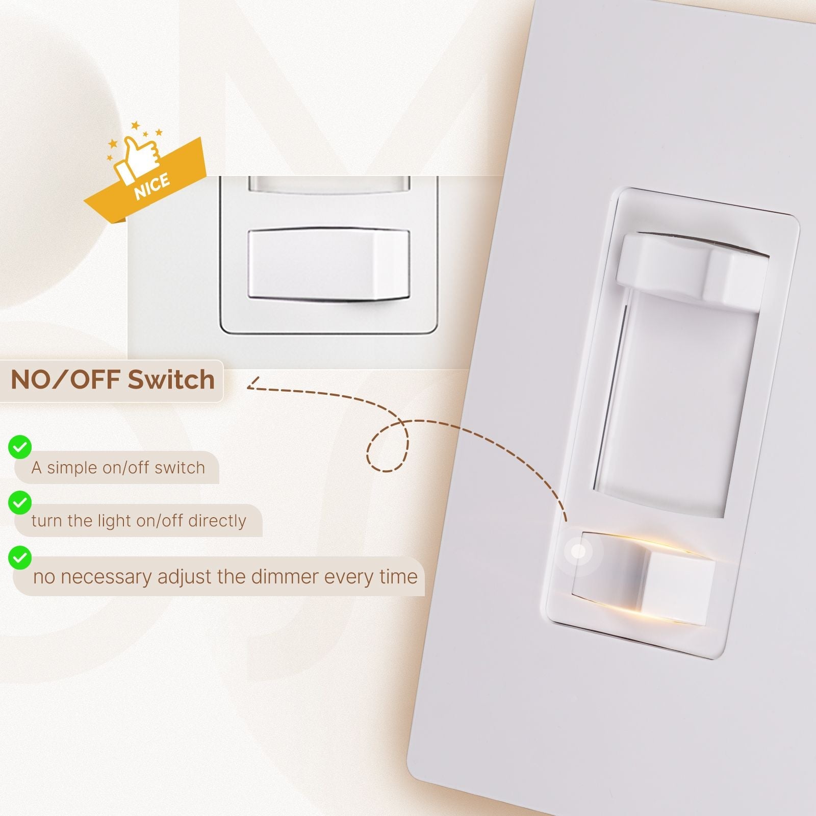 MOES Dimmer Light Switch Single Pole/3-Way for LED/Incandescent/CFL、mySite、fannypackpong