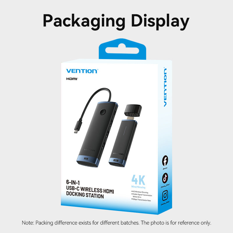 Vention 6-in-1 USB-C Wireless HDMI Docking Station、mySite、fannypackpong